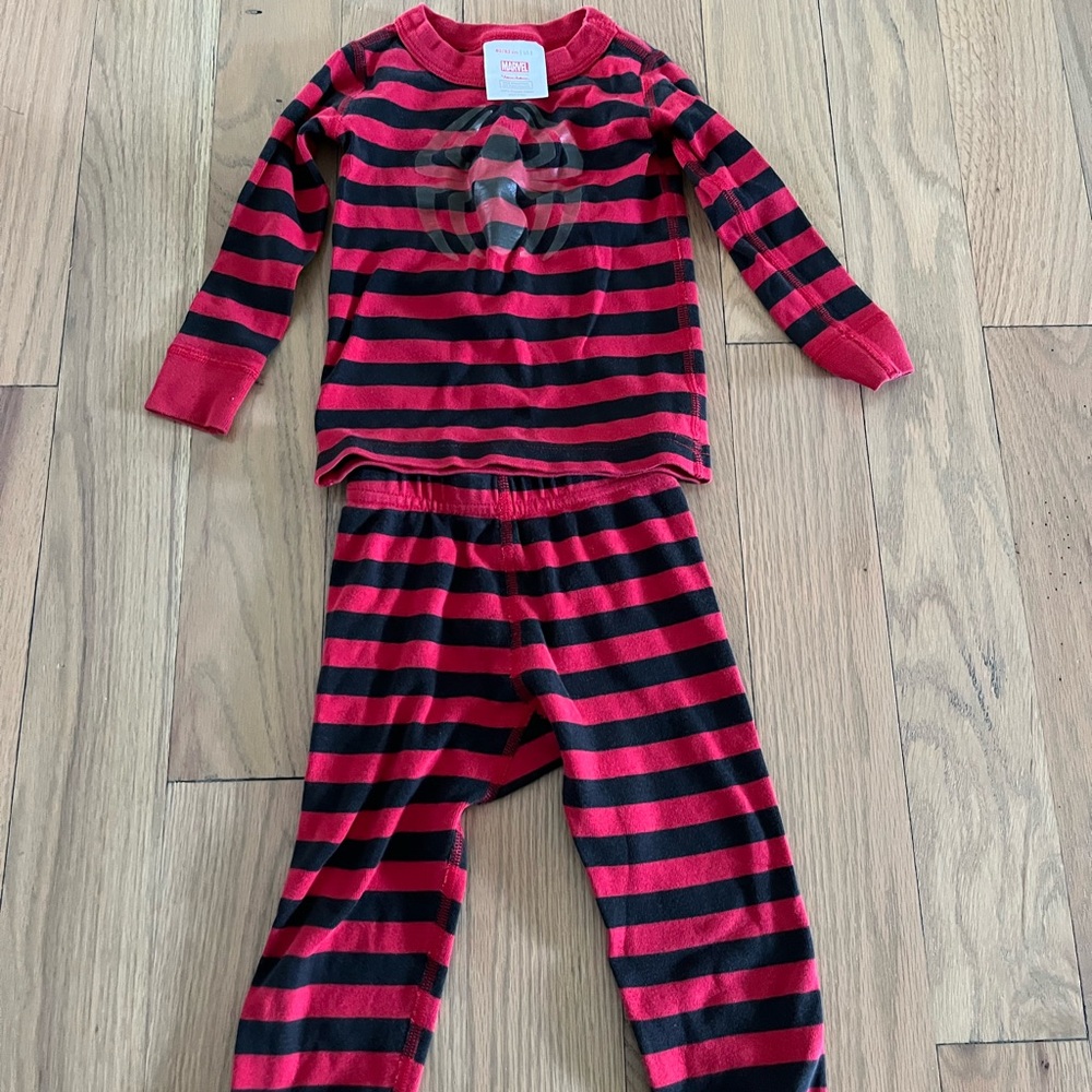 Red and Black Striped Kids Pajamas